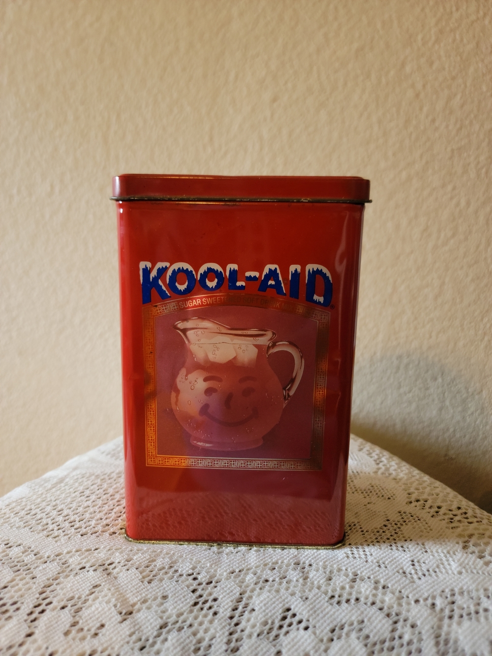 Kool-Aid Red Vintage-Style Metal Storage Tin